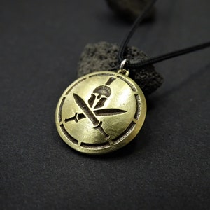 Spartan Symbol Necklace, Spartan Pendant, Double Sword Pendant, Greek Jewelry, Warrior Necklace, Gladiator Necklace, Greek Mythology Jewelry
