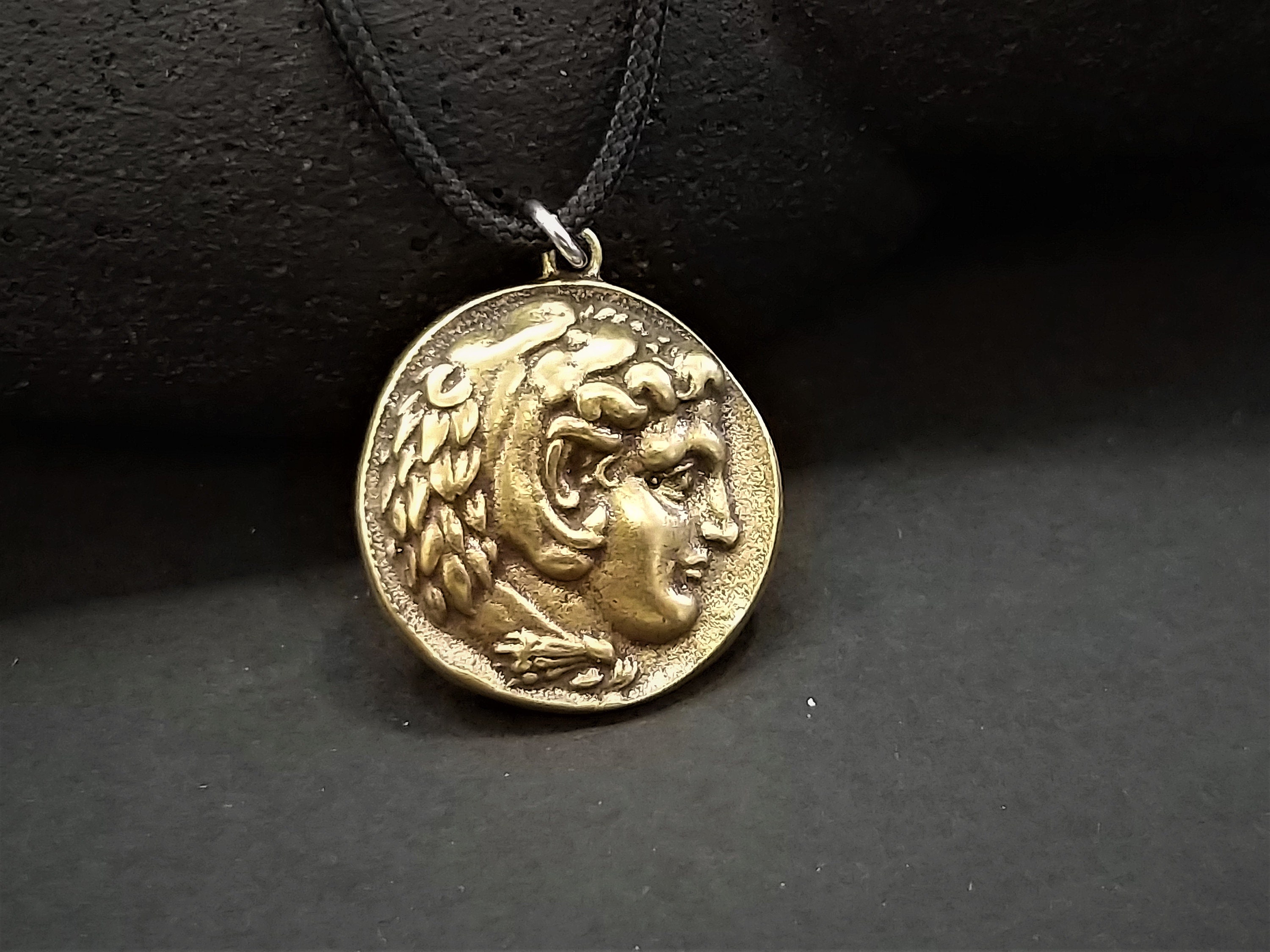 Zeus Coin Pendant, Ancient Greek Necklace, Bronze Greek God