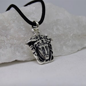 Tiny Medusa Necklace, Greek Mythology Jewelry, Medusa Silver Necklace, Ancient Greek Symbol, Medusa Pagan Gift, Medusa Charm Pendant Gift