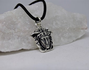 Tiny Medusa Necklace, Greek Mythology Jewelry, Medusa Silver Necklace, Ancient Greek Symbol, Medusa Pagan Gift, Medusa Charm Pendant Gift