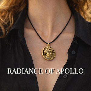 アポロペンダントネックレス、ギリシャ神ブロンズコイン、マケドニア