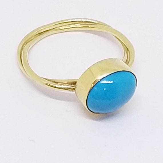 Dainty Gold Turquoise Ring, Stacking Ring, Minimal Ring, Boho