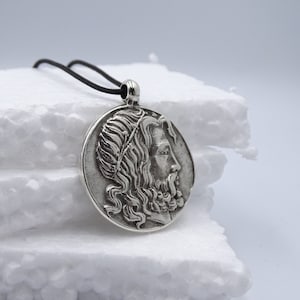God Poseidon and Apollo coin pendant, Greek lucky coin, God Poseidon Rare coin, God of Sea coin gift, Amulet art Mothers day vintage gift