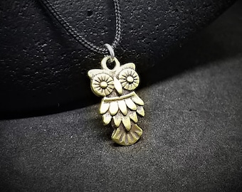 Little Owl Necklace, Bird Necklace, Owl Jewelry, Barn Owl, Owl Sculpture, Owl Pendant, Bib Necklace - Bird Sculpture - Owl Gift - Carved Owl