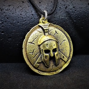 Spartan Pendant Necklace, Spartan Shield Pendant, Greek Warrior Necklace, Warrior Helmet Necklace, Spartan Warrior Pendant, Men Proudly Gift
