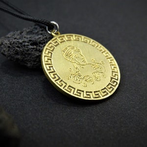 Greek Aphrodite Bronze Necklace | Hand engraved Venus pendant | Goddess Venus Satin finish Pendant | Beauty Goddess jewelry | Greece gift