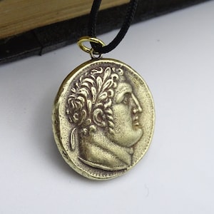 Bronze Thirty pieces of silver coin pendant, Judas Iscariot betrayed Jesus coins, Coins of the Bible, Shekel of Tyre necklace, Museum coin