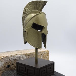 Ancient Greek Spartan helmet Alabaster sculpture Handcarved in Greece, Leonidas King of Sparta helmet, Spartan 300 Movie, Medieval Replica