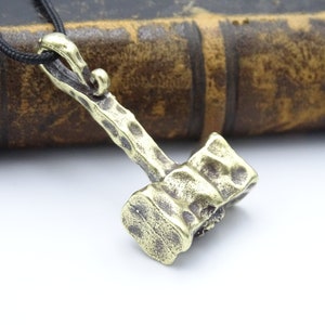 Small Forged Solid Bronze Thor&#39;s Hammer Pendant, Viking Hammered Jewelry, Thors Hammer Thor Mjölnir Mjolnir Necklace Pendant,Braveheart gift