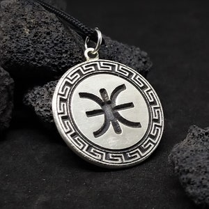 Delphic Epsilon Silver Pendant Necklace, Greek Symbol, Delphic Epsilon, Greek Necklace, Greek Jewelry, Greek Symbol Jewelry,Mens Gift Silver