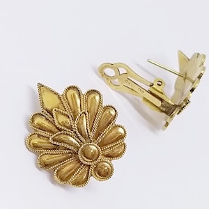 Gold Greek Aesthetic Earrings, Greek Design Stud Solid 18k Gold Jewelry, Greek Vintage earrings, Greek Goddess earrings, Greek Jewelry