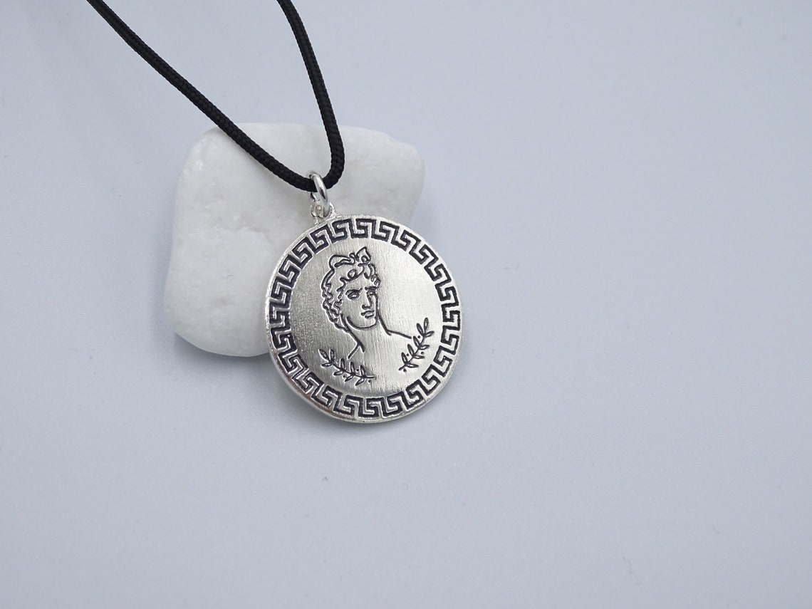 God Apollo Ancient Greek Silver Pendant, Greek God Necklace, God of ...