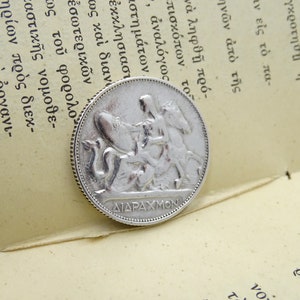 Rare Vintage Old Greek Real Coin, 2 Drachmas Silver Greek Coin, Excellent Quality, 1911 Greece Coin, Monnaie de Paris Vintage French coinage