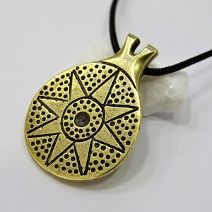 Frying Pan Bronze Pendant, Cycladic Art Symbol Necklace, Minoan Jewelry, Frying Pan Jewelry, Greek Islands Sculpture, Spirit Island Jewelry