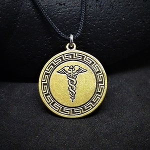 Caduceus pendant, Medical pendant, Staff of Hermes, Caduceus charm, Medical charm, Caduceus Necklace, Medical necklace, Doctor Nurse charm