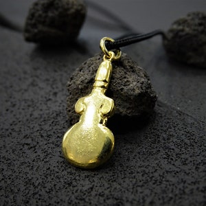 Violin-shaped figurine Golplated Pendant, Female Cycladic Figurine necklace, Protective figure, nature, life, death, regeneration pendant