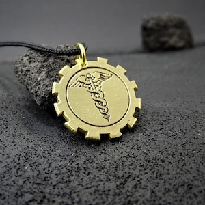 Medical Symbol pendant, Medical jewelry, Caduceus pendant, Health and Wellness, Asclepius symbol, Doctor gift pendant, Physician pendant