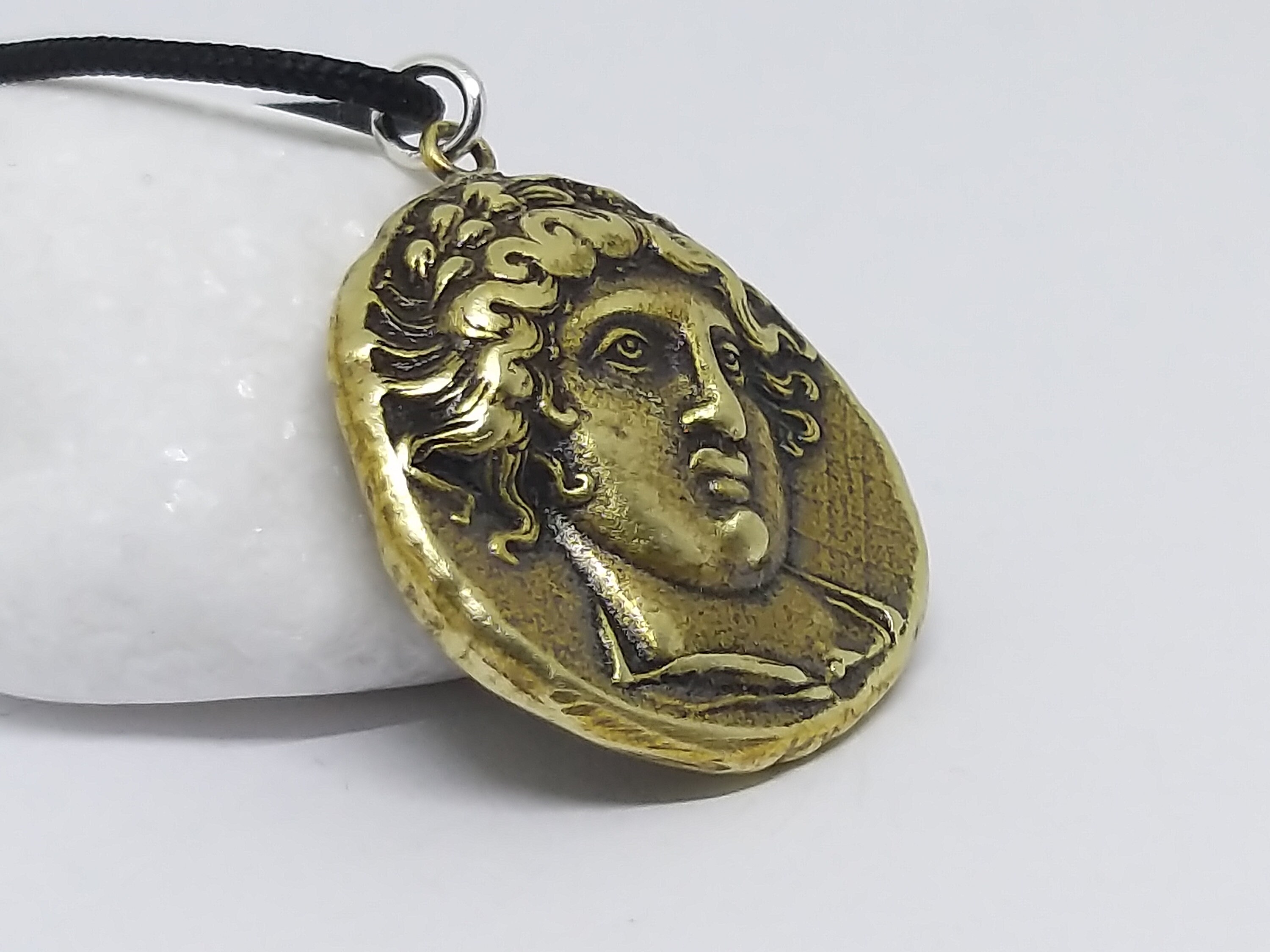 Apollo Pendant Necklace, Bronze Greek God Coin, Macedonia - Etsy UK