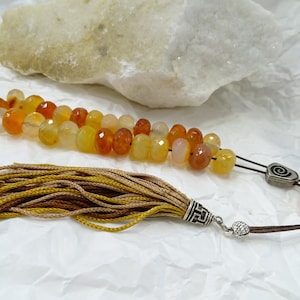 Orange Carnelian Greek Traditional Komboloi, Carnelian Worry Beads, Prayer Carnelian Bead, Handmade Komboloi,Stress Relieve Beads,Greece Art