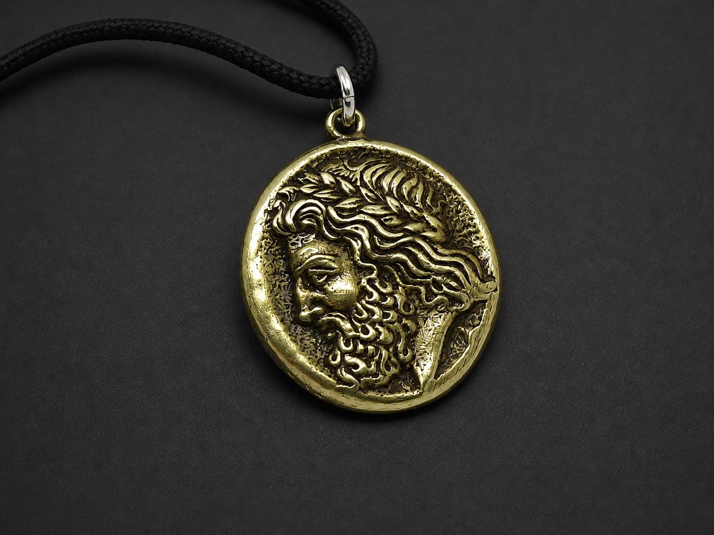 Zeus Lycaeus Coin Pendant Necklace, Ancient Greek Jewelry, Bronze
