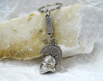 Goddess Athena and Snake Helmet keychain, Free of nickel keyring, Greek keychain, Proudly metal keyring,Museum copy,Hand carved Greek Helmet