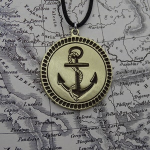 Collier bijoux ancre, collier marin finlandais en satin, collier marin d'été, collier océan homme, cadeau collier Skipper sculpté à la main image 8