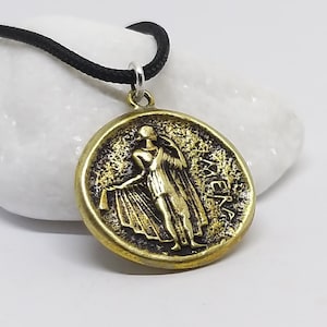 Wisiorek z greckiej monety Imera Sycylia, Bardzo rzadka moneta, Moneta z sową na szczęście, Zawieszka ochronna, Naszyjnik na szczęście, Prezent na Dzień Matki, Prezent na szczęście dla kochającej mamy