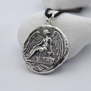 Ancient Greek Goddess Necklace - Coin Showing Nike - Antique Goddess Nike Pendant - Quality and Affordable - Greek Jewellery - For Sale