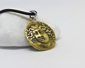 Larissa ancient coin pendant necklace, Horse jewelry, Horse pendant, Greek sculpture, Ancient jewelry, Pendentif cheval, Grekiska mynt