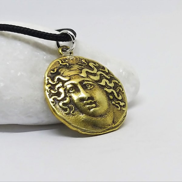Larissa ancient coin pendant necklace, Horse jewelry, Horse pendant, Greek sculpture, Ancient jewelry, Pendentif cheval, Grekiska mynt