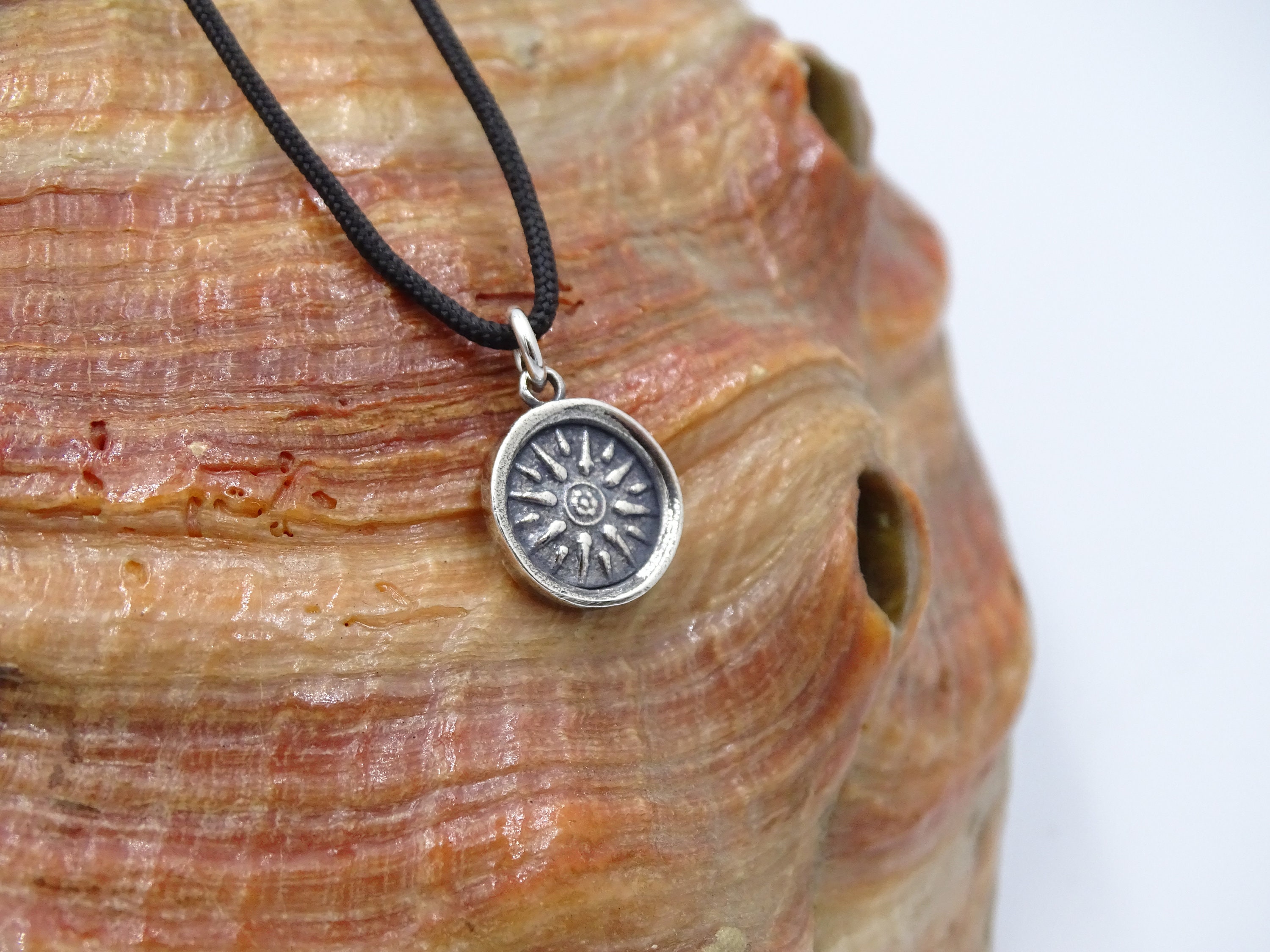 Super Tiny and Lucky Silver Greek Macedonian Vergina Sun Star Greek Coin Medallion Pendant Necklace, Greek Macedonian Symbol,Powerful symbol
