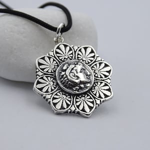 Herakles Coin Pendant with Greek Antefix design, Silver Greek Coin Jewelry, Coin Necklace, Greek Mythology Jewelry, Friendship necklace