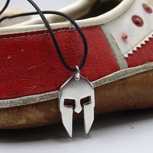 thumbnail image 2 of Pepi The Spartan Helmet Pendant Necklace – Pewter Warrior Talisman Amulet Jewelry – Made In USA 2 of 4