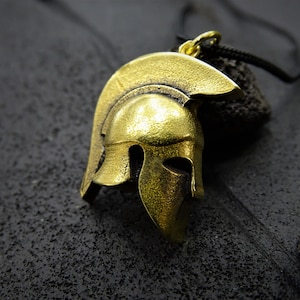Greek Helmet Antique Pendant, Spartan Necklace, Spartan Helmet Pendant, Warrior Necklace, Greek Jewelry, Leonidas Necklace, 300 Necklace