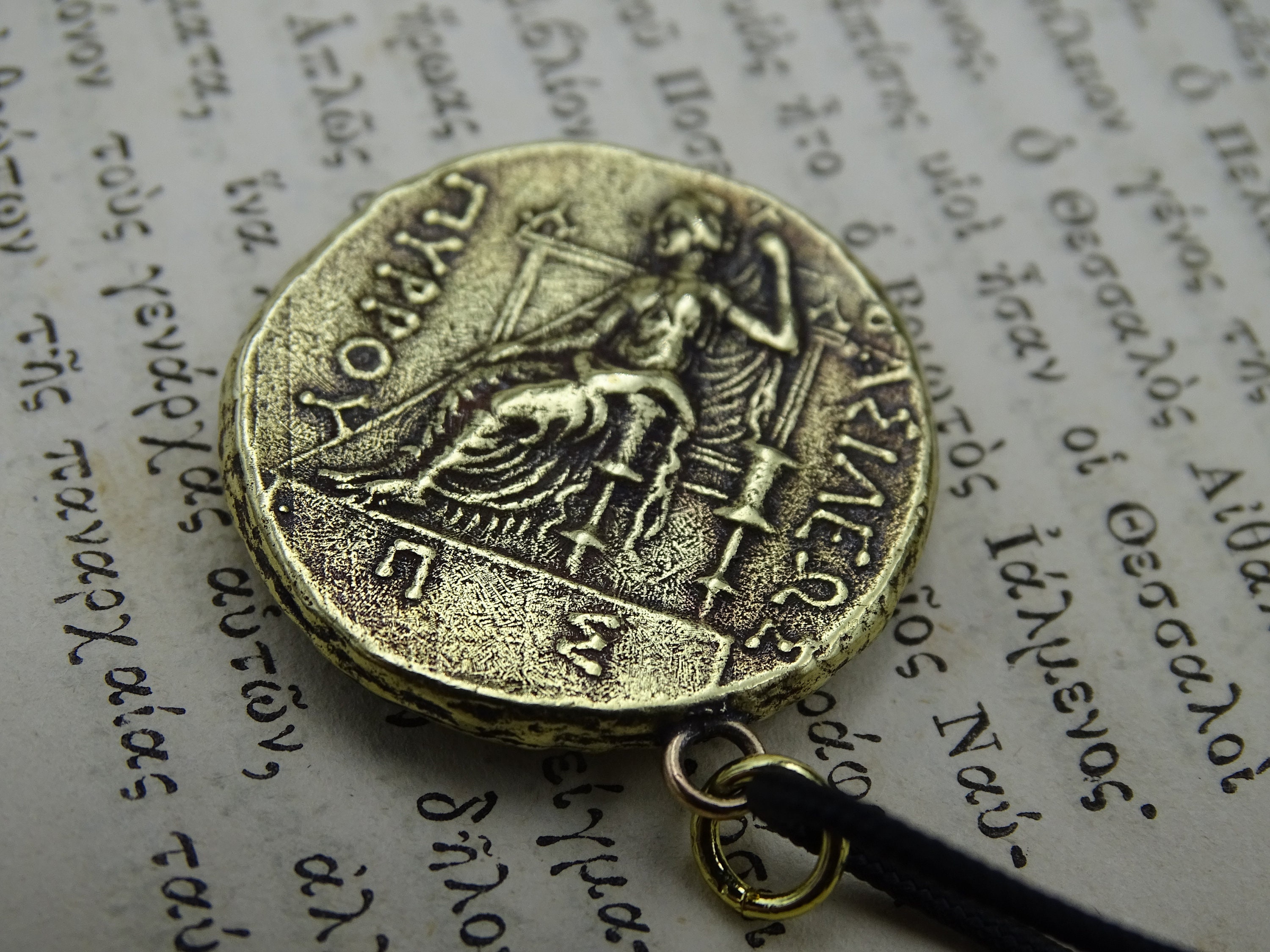 Zeus Coin Necklace, Greek God Pendant, Ancient Greek Jewelry