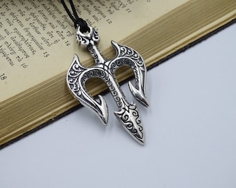 Collana con spada a forma di serpente in argento sterling, gioiello da guerriero unisex - Italia