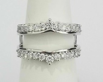 Realzador de anillo de circonita cúbica, envoltura de anillo de plata esterlina