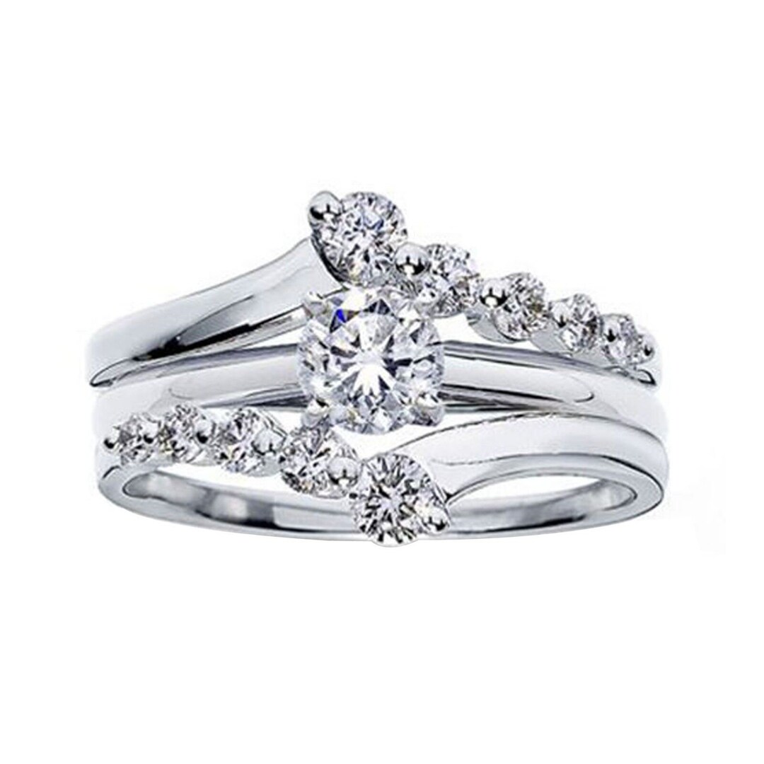 Enhancer Ring Sets, 0.50 Ct Solitaire Enhancer Diamond Guard Wrap ...