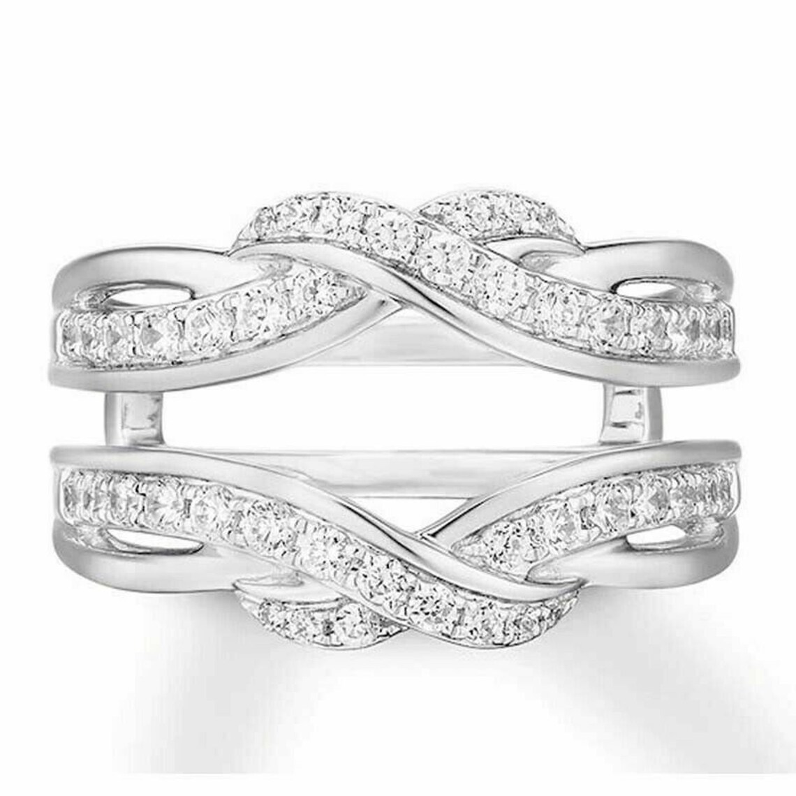 2 Ct Baguette Cut Diamond Wedding Enhancer Ring 14k White Gold Etsy