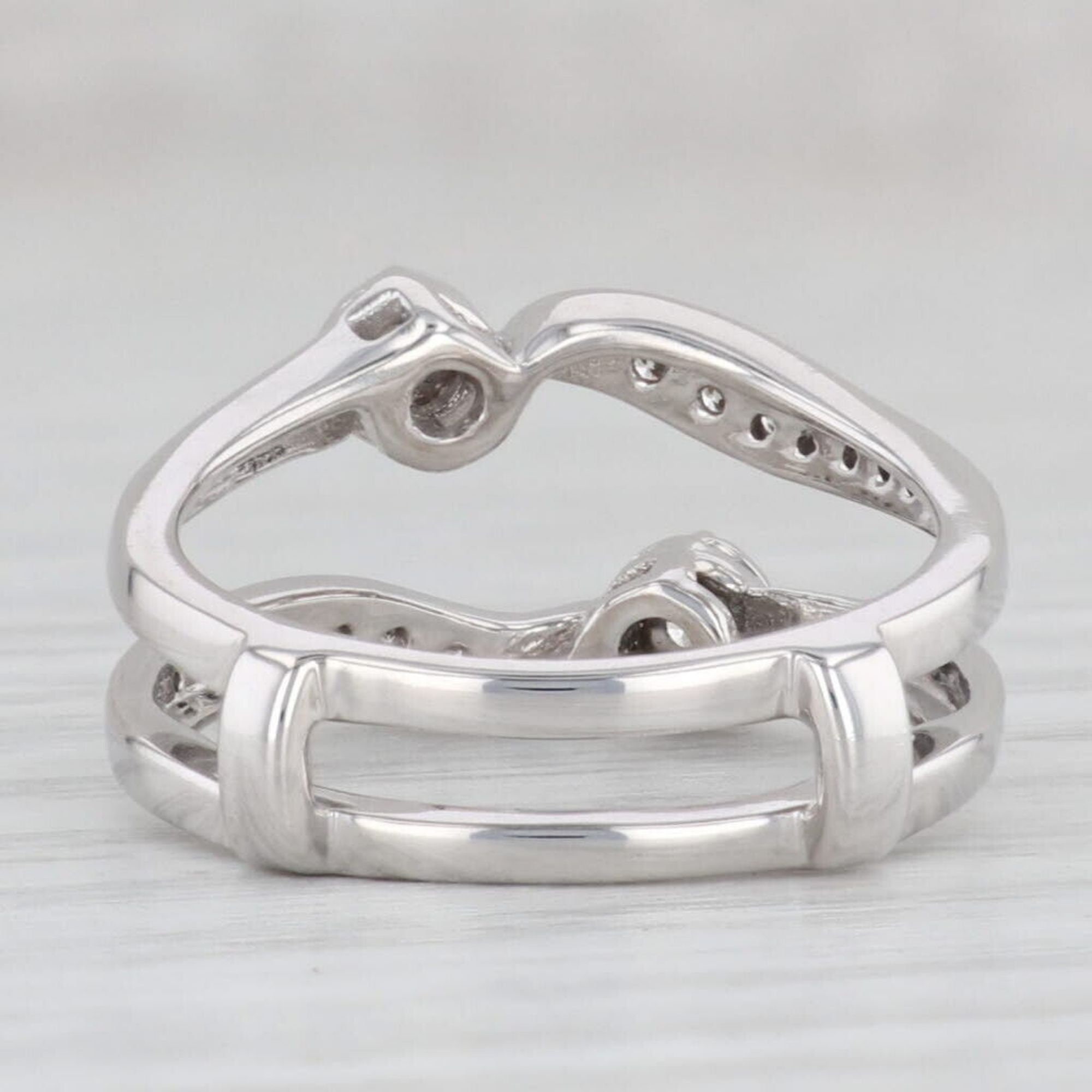 Enhancer Ring Sets, 0.33ctw Diamond Ring Jacket 14k White Gold Finish ...