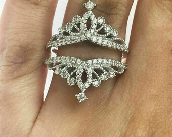Enhancer Wedding Band, Ring Enhancer Ring, Wraps For Ring, Ring Jacket, Wrap Guard Band, Curved Bands For Women, Anniversary Band