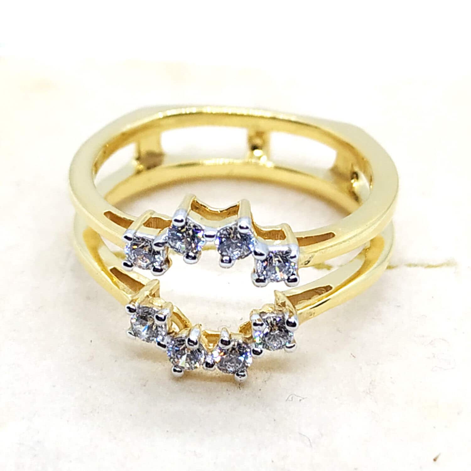 1/4ctw Diamond Floral Yellow Gold Ring Guard | REEDS Jewelers