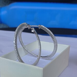 Geschenkohrring 925 Sterling Silber 2.00Ct Rundschliff Diamant Clip on Hoops Ohrring Party Wear oder Geburtstagsmode Ohrringe 14K Weiß Gold Finish