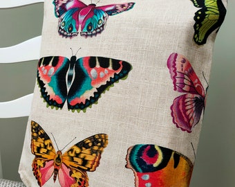 Butterfly tote bag made in Harlequin fabric