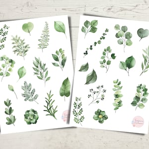 Sticker Hochzeit Gästebuch | Sticker grüne Blätter | Sticker Eukalyptus | Sticker für Journal | Sticker für Geburtstagskarte