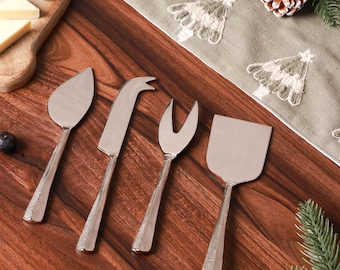 Stainless Steel Cheese Knife Set – Charcuterie Knife Set, Cheese Serving Tools, Modern Appetizer Utensils, Kitchen Gift, Mother’s Day Gift