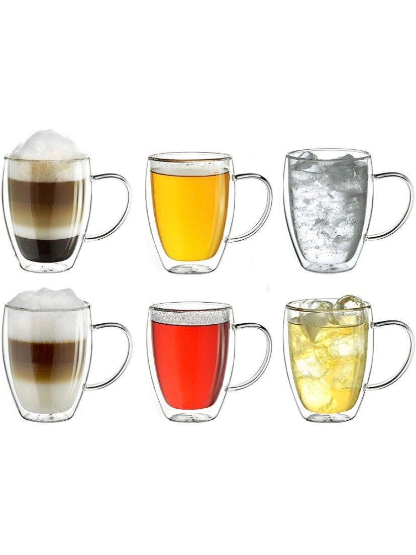 Lot de 6 Tasses Double Paroi - 400Ml