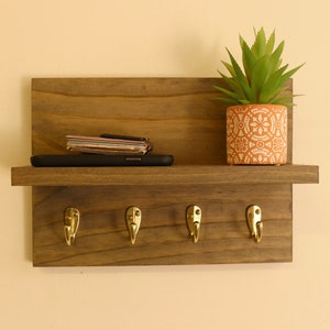 Key holder - Decorative Wall Storage - Entryway Organizer - Wooden Key Hanger - Fall Decor