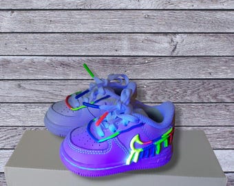 Zapatillas Nike Air Force 1 personalizadas, con goteo de color, diseño 3D personalizado/zapatillas arcoíris con Swoosh, para cumpleaños, bodas, verano, etc.