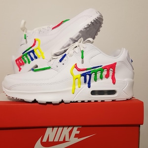 Custom Nike Air Max 90 Sneakers | Hand-Painted Drip Design | Personalized Streetwear Shoes | Retro Gift image 6
